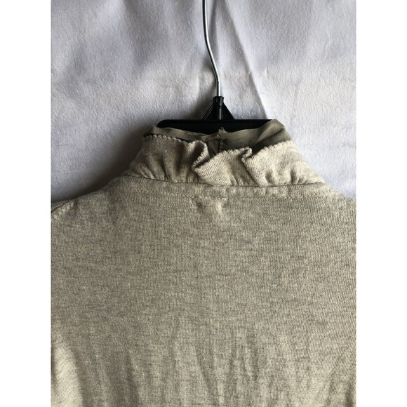 J. Crew Cotton/Wool/Silk, Double Gold Zipper Women's Beige Sweater Size Large - Picture 5 of 9